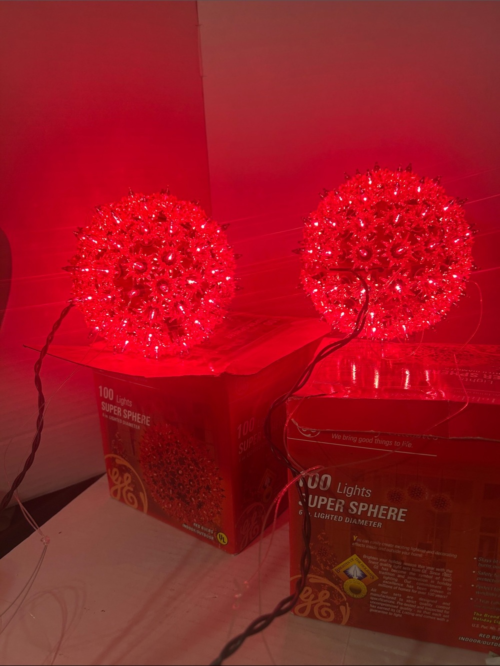 Red 100-Light Super Sphere String Lights (Set of 2)